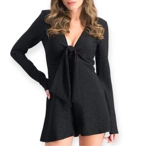 Material Girl Shimmer Tie Front‎ Romper​​​